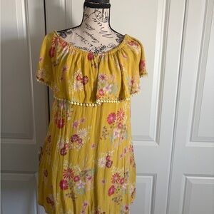 Cotton Candy Yellow Floral Blouse